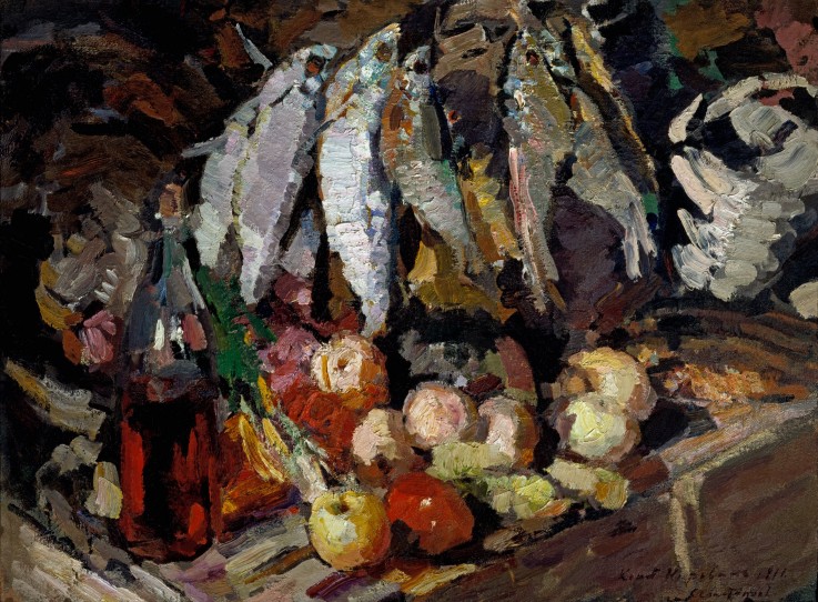 Fish, vine and fruits a Konstantin Alexejewitsch Korowin