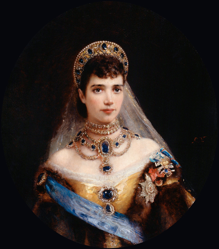 Portrait of Empress Maria Feodorovna, Princess Dagmar of Denmark (1847-1928) a Konstantin Jegorowitsch Makowski