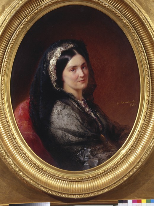 Portrait of Countess Natalia Pavlovna Stroganova (1796-1872) a Konstantin Jegorowitsch Makowski