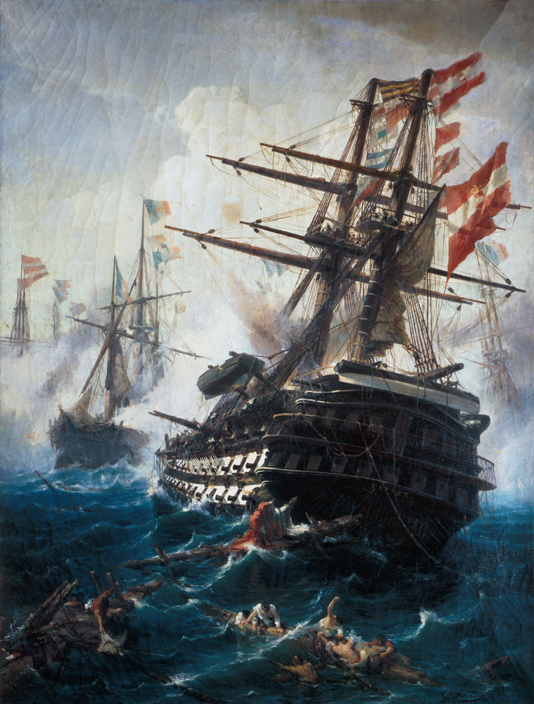 The liner emperor in the naval battle of Lissa. a Konstantinos Volanakis