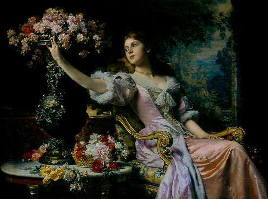 Lady with Flowers a Ladislaw von Czachorski