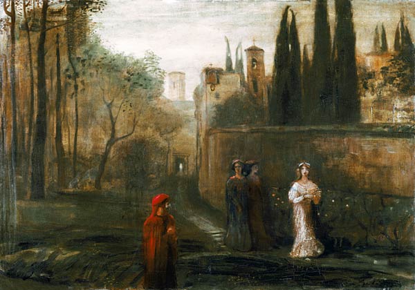The meeting of Dante and Beatrice a Lajos Gulácsy