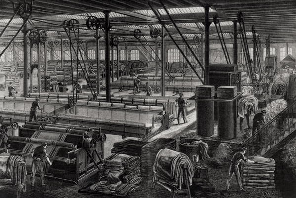 The main workshop of the 'Rime et Renard' factory at Orleans, from 'Les Grandes Usines' by Turgan (e a Laurent Victor Rose