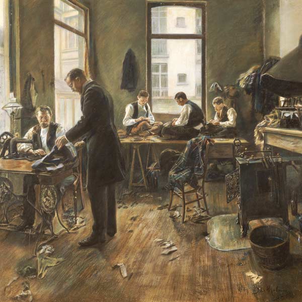 In der Schneiderwerkstatt. a Léon Bartholomé