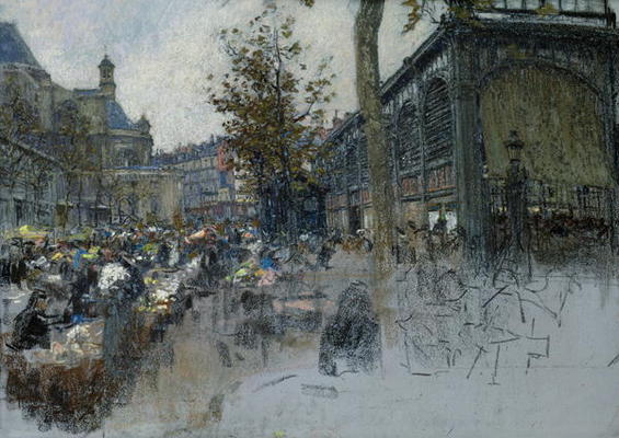 Study for Les Halles, 1893 (pastel on card) a Leon Augustin Lhermitte