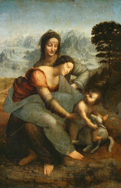 La Vergine, Gesù bambino e Sant'Anna (prima del restauro del 2012) a Leonardo da Vinci
