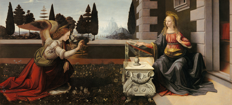 l'Annunciazione a Maria a Leonardo da Vinci