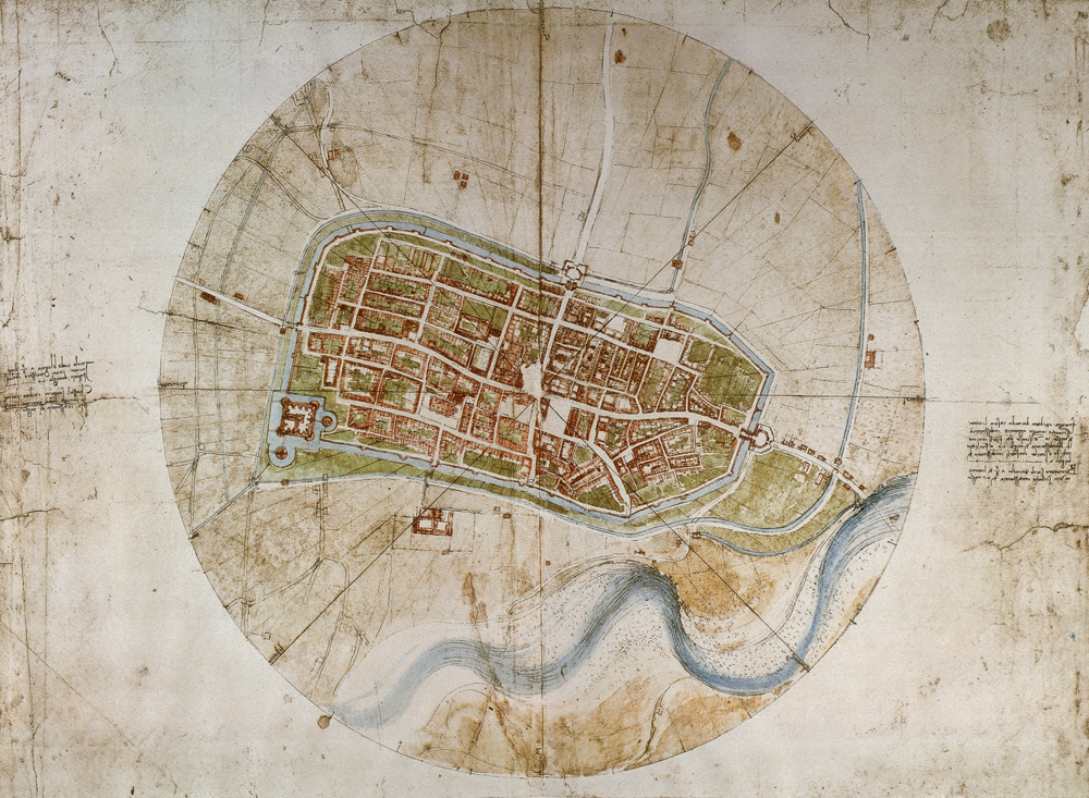 Stadtplan von Imola a Leonardo da Vinci