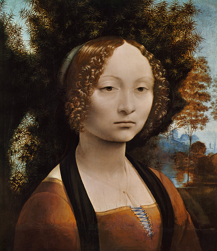 Ritratto di Ginevra Benic (fronte) a Leonardo da Vinci