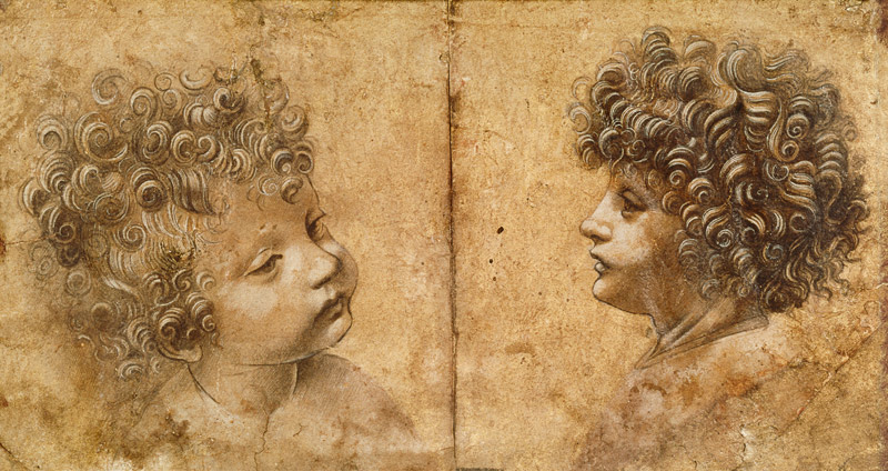 Study of a child's head a Leonardo da Vinci