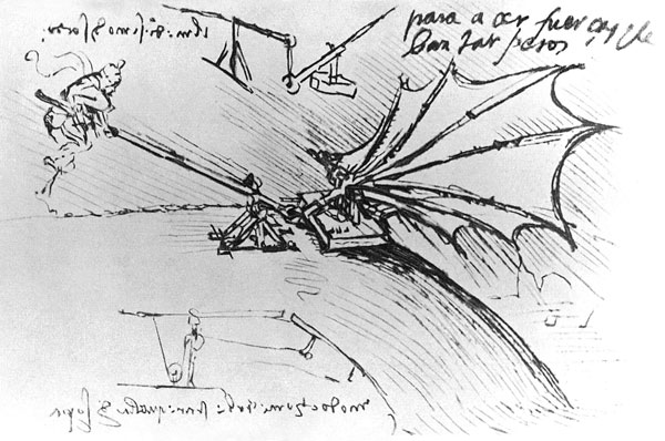 Versuch zur Feststellung des Luftauftriebs a Leonardo da Vinci