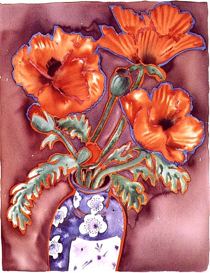 Chinese Poppies, 1989 (w/c on paper)  a Lillian  Delevoryas