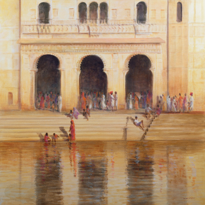 Udaipur Steps (oil on canvas)  a Lincoln  Seligman