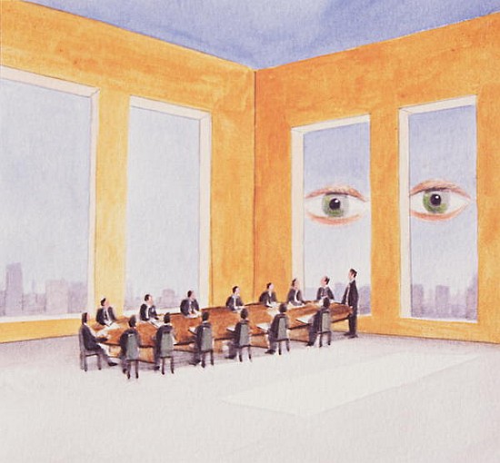 Corporate Governance, 2003 (acrylic on paper)  a Lincoln  Seligman