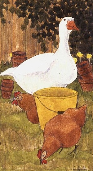 Duck and Hens  a Linda  Benton