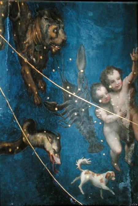 Signs of the Zodiac, detail from the ceiling of the Sala dello Zodiaco a Lorenzo Costa