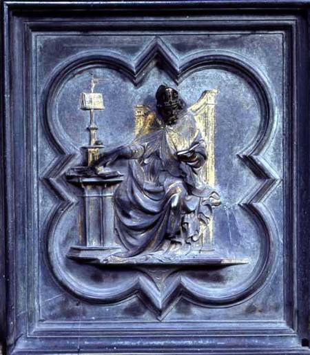 St Ambrose, panel E of the North Doors of the Baptistery of San Giovanni a Lorenzo  Ghiberti