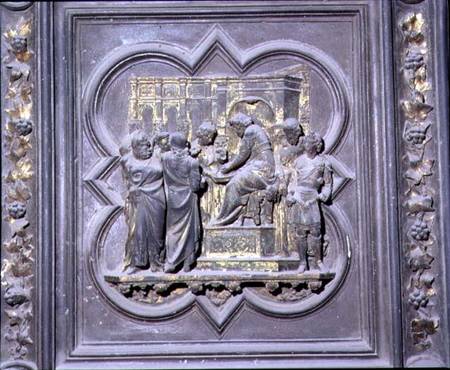 Pontius Pilate Washing his Hands before Christ, sixteenth panel of the North Doors of the Baptistery a Lorenzo  Ghiberti