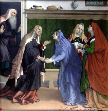 The Visitation a Lorenzo Lotto