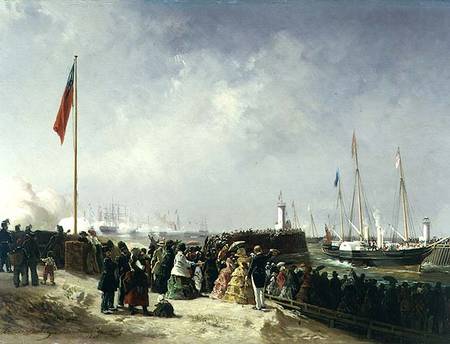 The Departure of the Steam Packet at Boulogne a Louis Bentabole