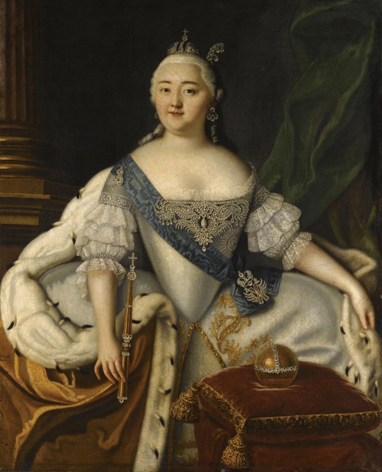 Portrait of Empress Elisabeth (1709-1762) a Louis Caravaque