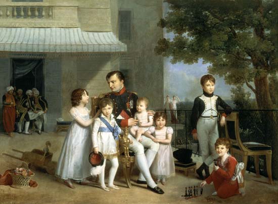 Portrait of Napoleon Bonaparte (1769-1821) with his Nephews and Nieces on the Terrace at Saint-Cloud a Louis Ducis