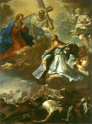 San Gennard frees Naples from the plague a Luca Giordano
