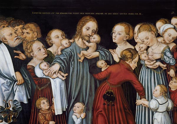 Let come the child flax come to me a Lucas Cranach il Vecchio