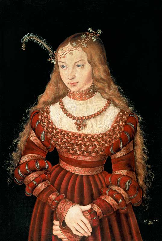 Princess Sibylle of Cleve as a bride a Lucas Cranach il Vecchio