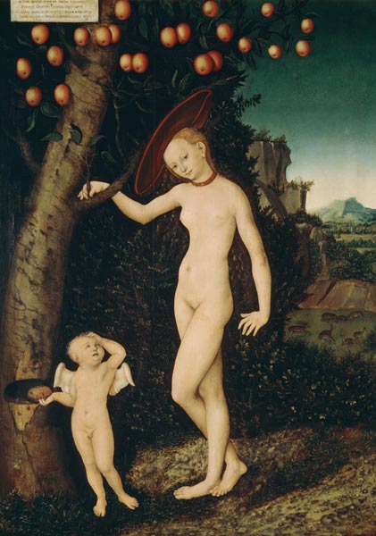 Venus and Amor as a honey thief a Lucas Cranach il Vecchio