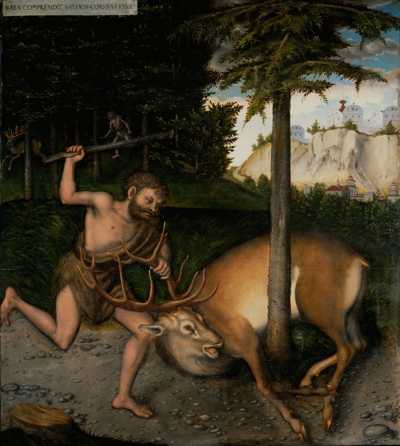 Hercules capturing the Ceryneian Hind (From The Labours of Hercules) a Lucas Cranach il Vecchio
