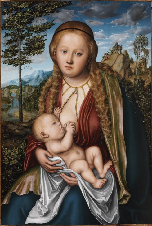 Tthe Virgin suckling the Child a Lucas Cranach il Vecchio