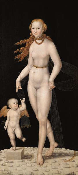 Venus and Amor a Lucas Cranach d. J.