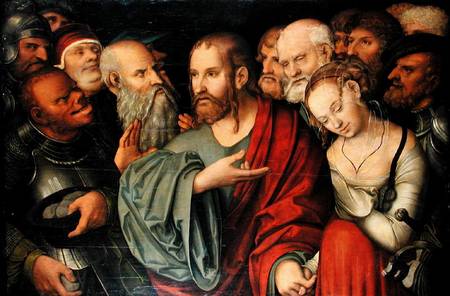 Christ and the Woman taken in Aultery a Lucas Cranach d. J.