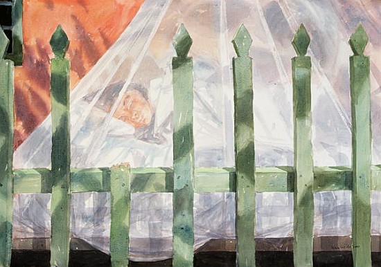 Sleeping in the Garden, Greece I, 2001 (w/c on paper)  a Lucy Willis