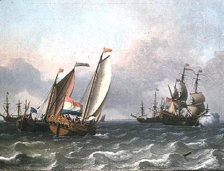 Dutch Shipping in a Choppy Sea a Ludolf Backhuyzen