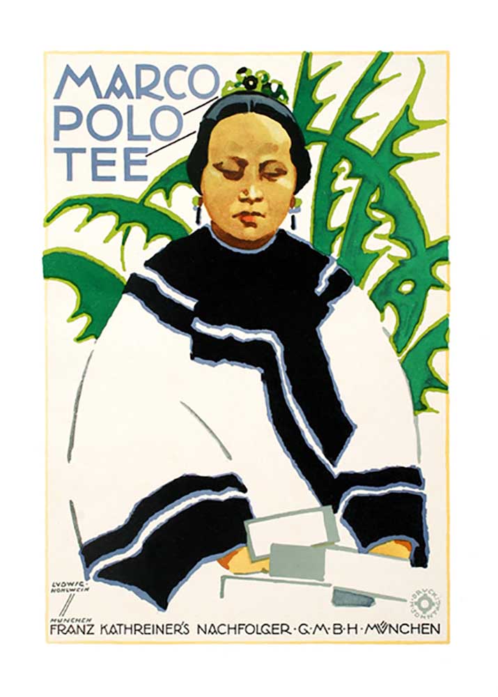 Poster advertising Marco Polo Tea, c.1926 a Ludwig Hohlwein