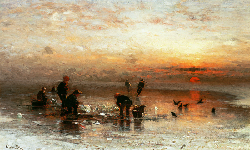 Fishing in winter a Ludwig Munthe