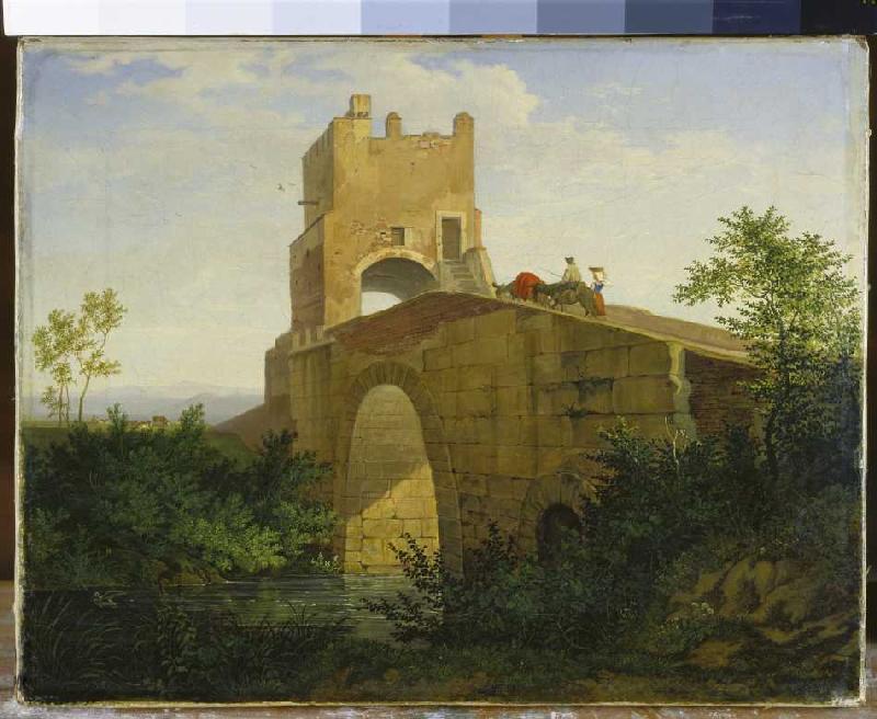 Ponte Salaro near Rome. a Ludwig Richter