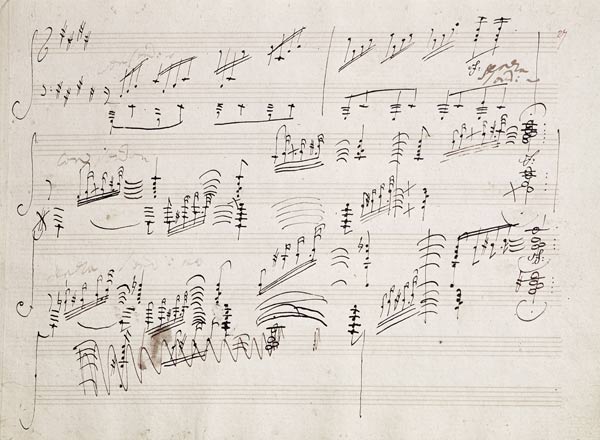 Score sheet of ''Moonlight Sonata'' a Ludwig van Beethoven