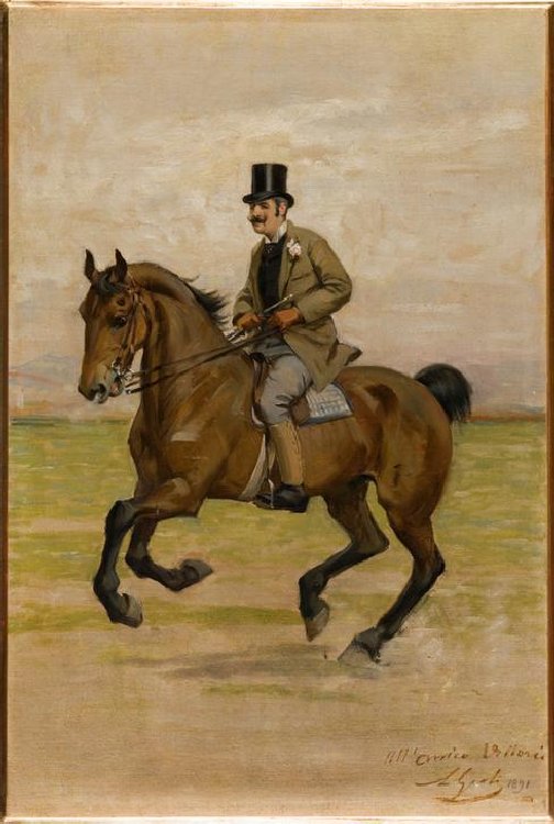 Vittorio Matteo Corcos on horseback a Luigi Gioli