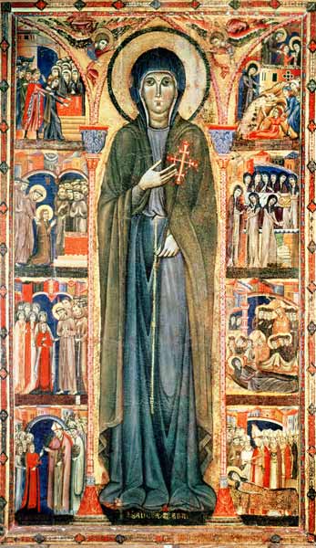 St. Clare with Scenes from her Life a Maestro di Santa Chiara (fl.1315-30)