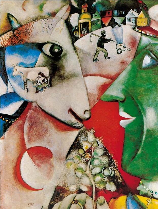 Titolo dell\'immagine : Marc Chagall - Io e il villaggio, 1911