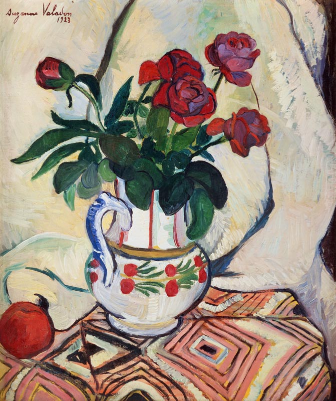 Rosenstrauss in a white vase a Marie Clementine (Suzanne) Valadon