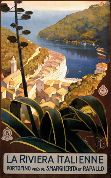 La Riviera Italienne Travel Poster a Mario Borgoni