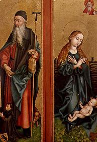 Two wings of the Orliac altar: St. Antonius and Maria, the child adoring. a Martin Schongauer