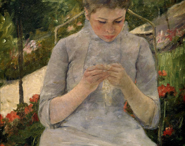M.Cassatt / Young girl in garden / 1880 a Mary Cassatt