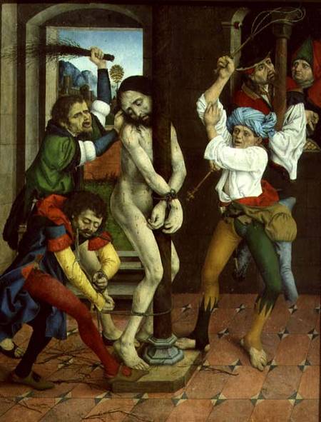 The Flagellation of Christ, side panel of the Altarpiece of the Passion a Master of the Strache Altar