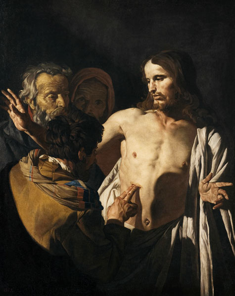 The Incredulity of Saint Thomas a Matthias Stomer