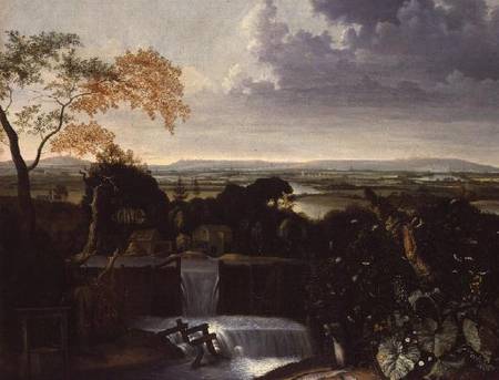 Extensive Landscape with a Watermill a Matthias Withoos